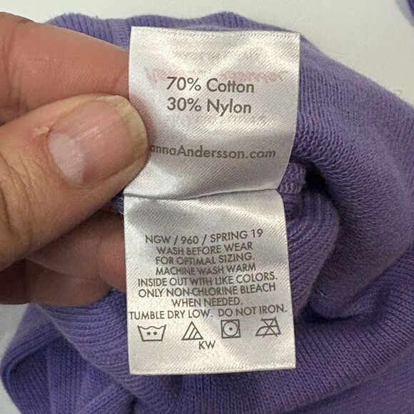 Hanna Andersson Footed Tights Kids 12 Purple Ribbed Nylon Blend High Waist - Picture 6 of 6